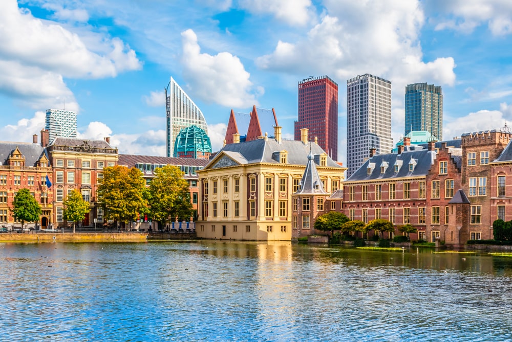 Skyline of the Hague, the Netherlands.